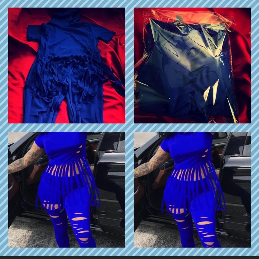 Two piece all blue set